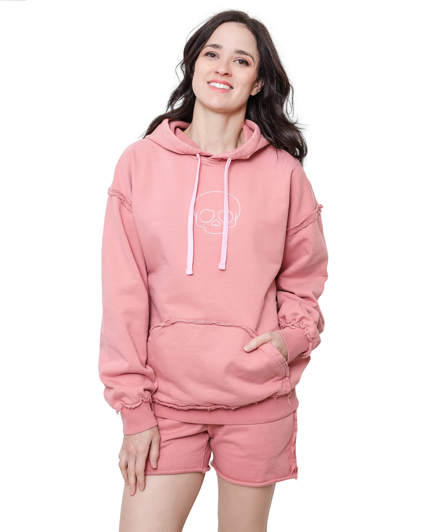 pink hoodie